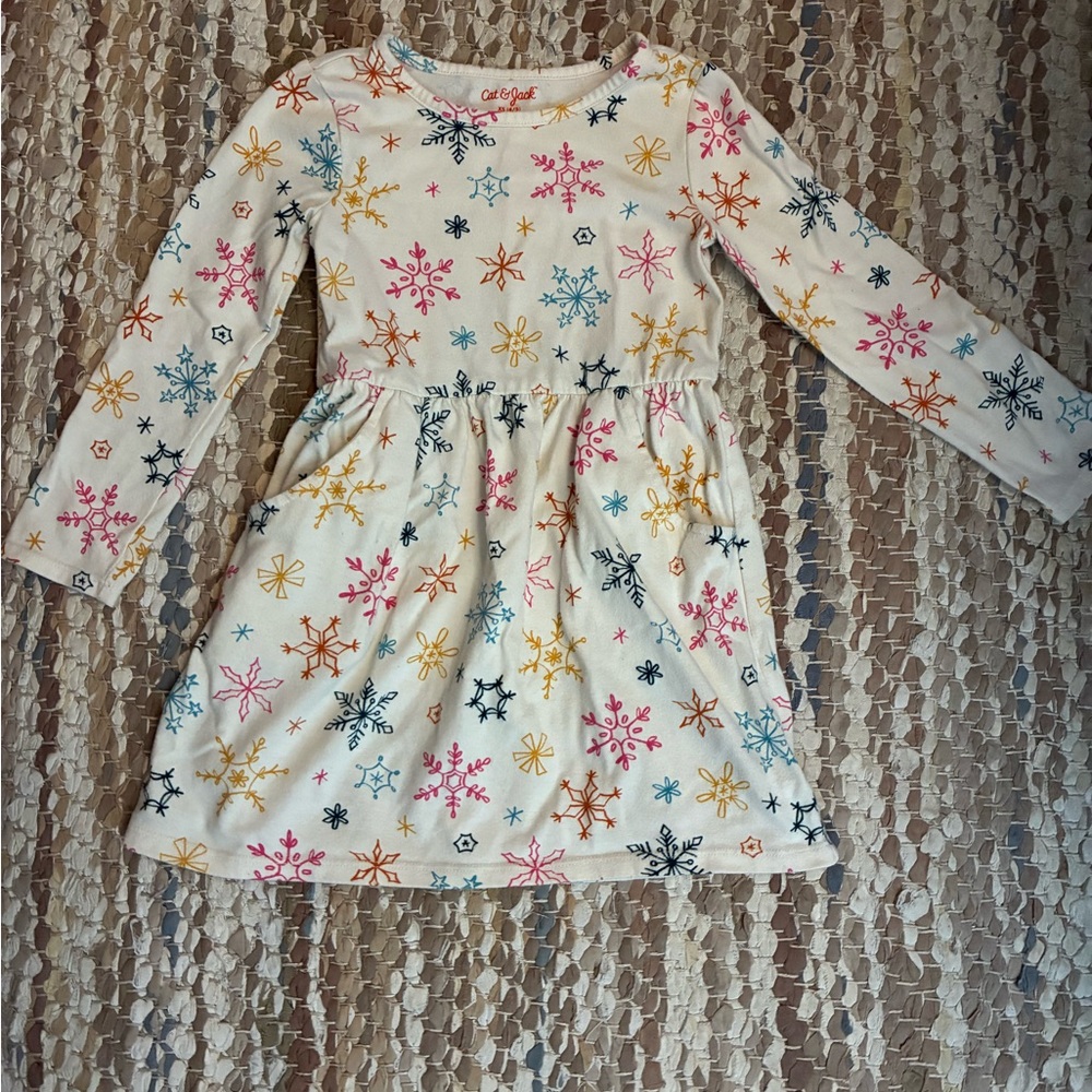 Cat & Jack Snowflake Patterned Kids Dress